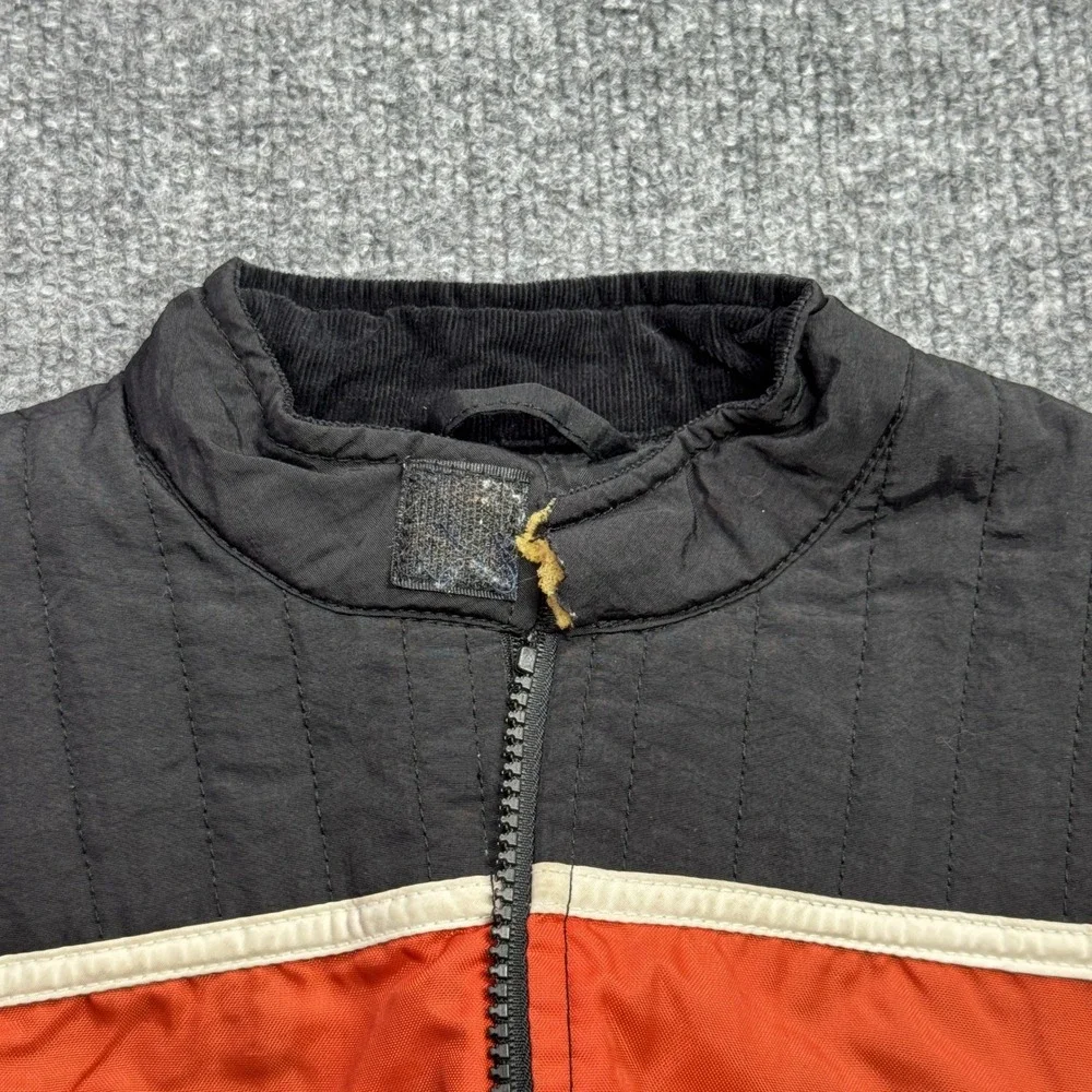 Harley Davidson Motorcycle Jacket Kids S Black Orange Nylon Bomber Racing Biker